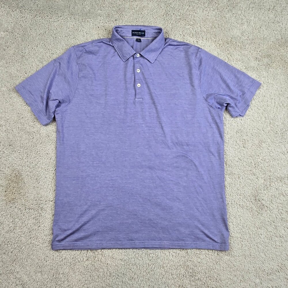 Peter Millar collection Polo Purple Masters Size Large L Modal Stripe Golf USA - Picture 2 of 7